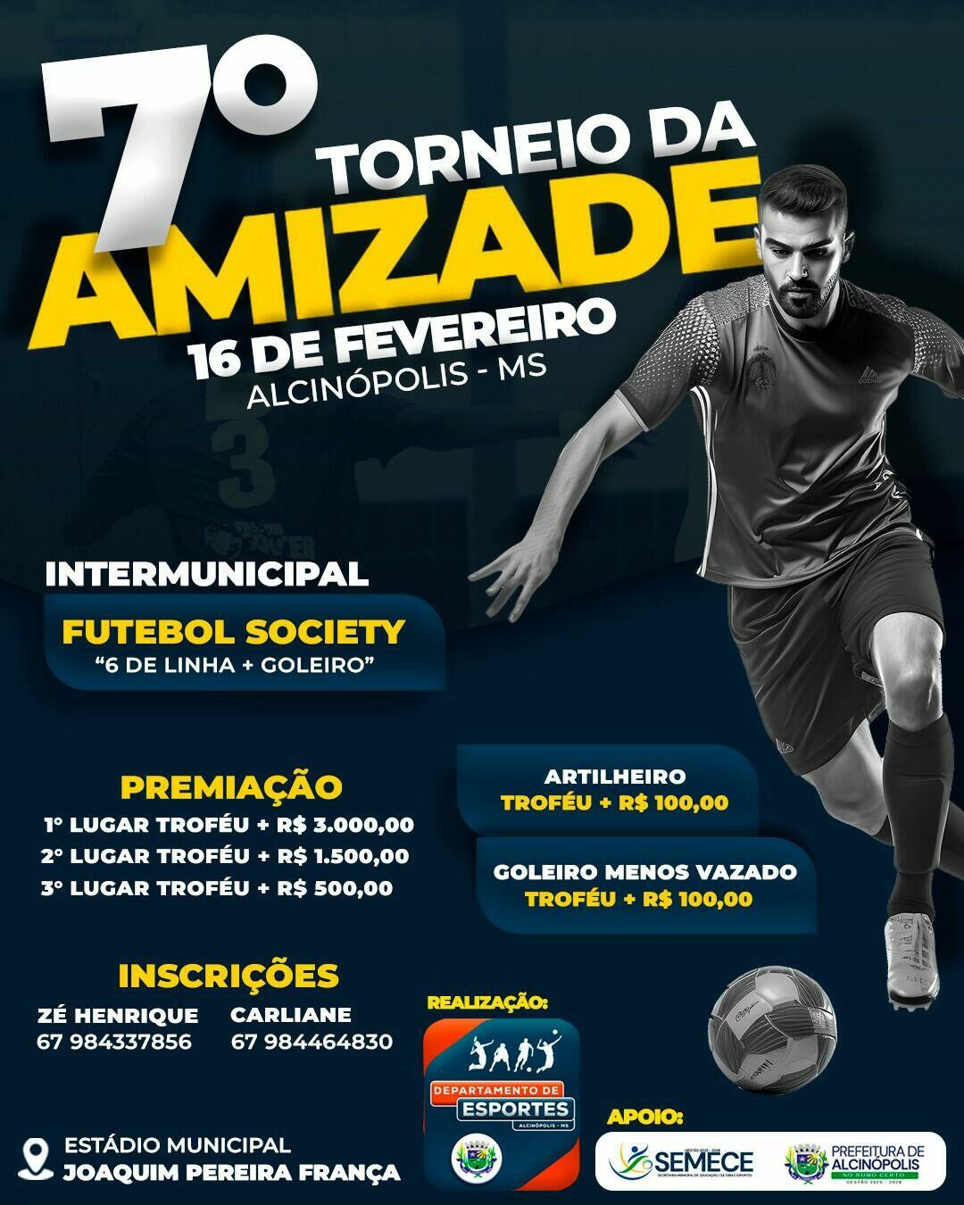 Imagem de compartilhamento para o artigo Alcinópolis sediará 7º Torneio da Amizade de Futebol Society com premiação de até R$ 3 mil da MS Todo dia